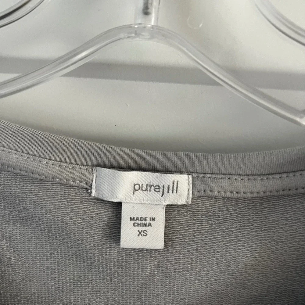 Pure Jill Women's XS‎ Gray Pima Cotton Modal Spandex Long Sleeve Pocket Dress